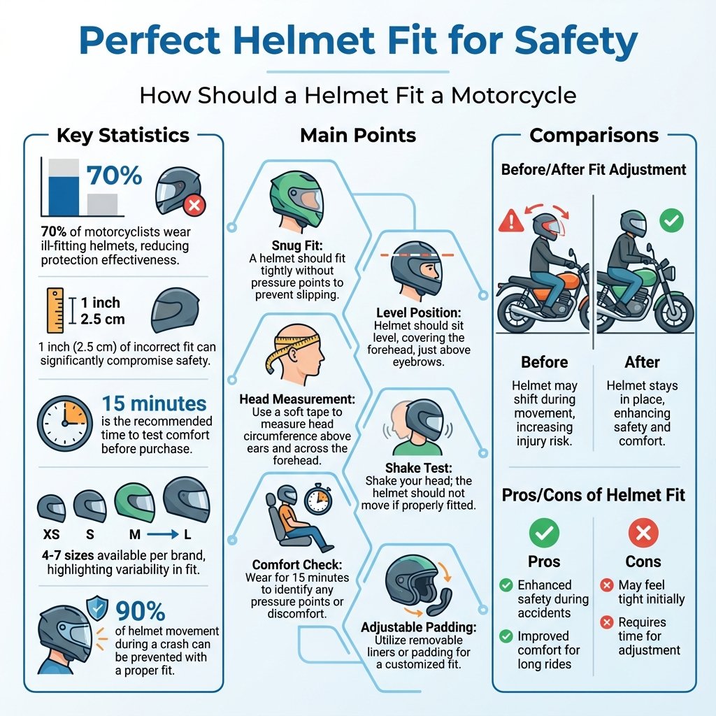 how should a helmet fit motorcycle - Data Infographic and Statistics