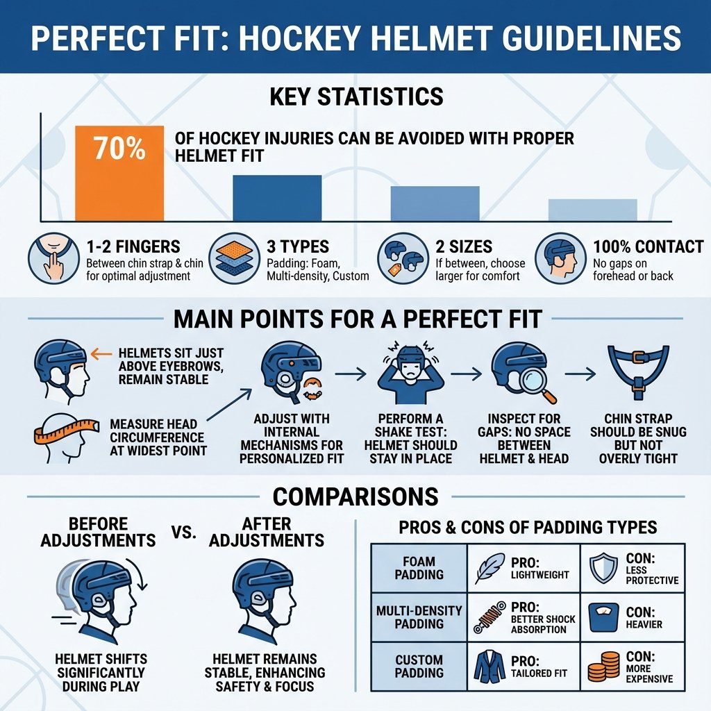 how should a hockey helmet fit - Data Infographic and Statistics