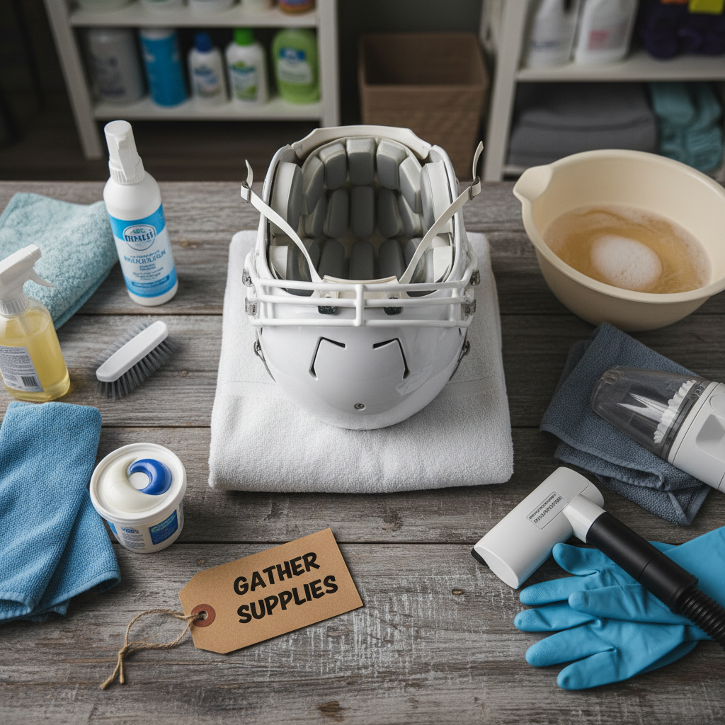 Gather Your Supplies - how to clean football helmet inside