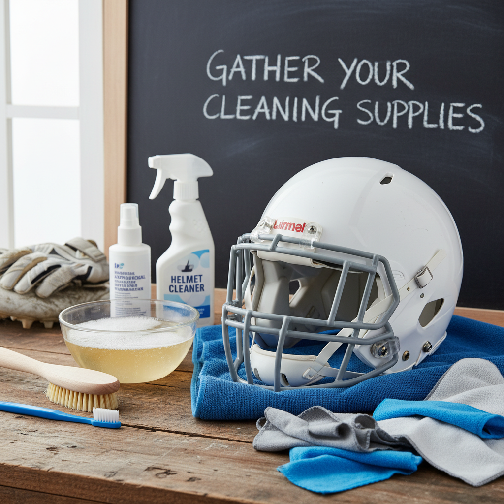 Gather Your Cleaning Supplies - how to clean inside football helmet