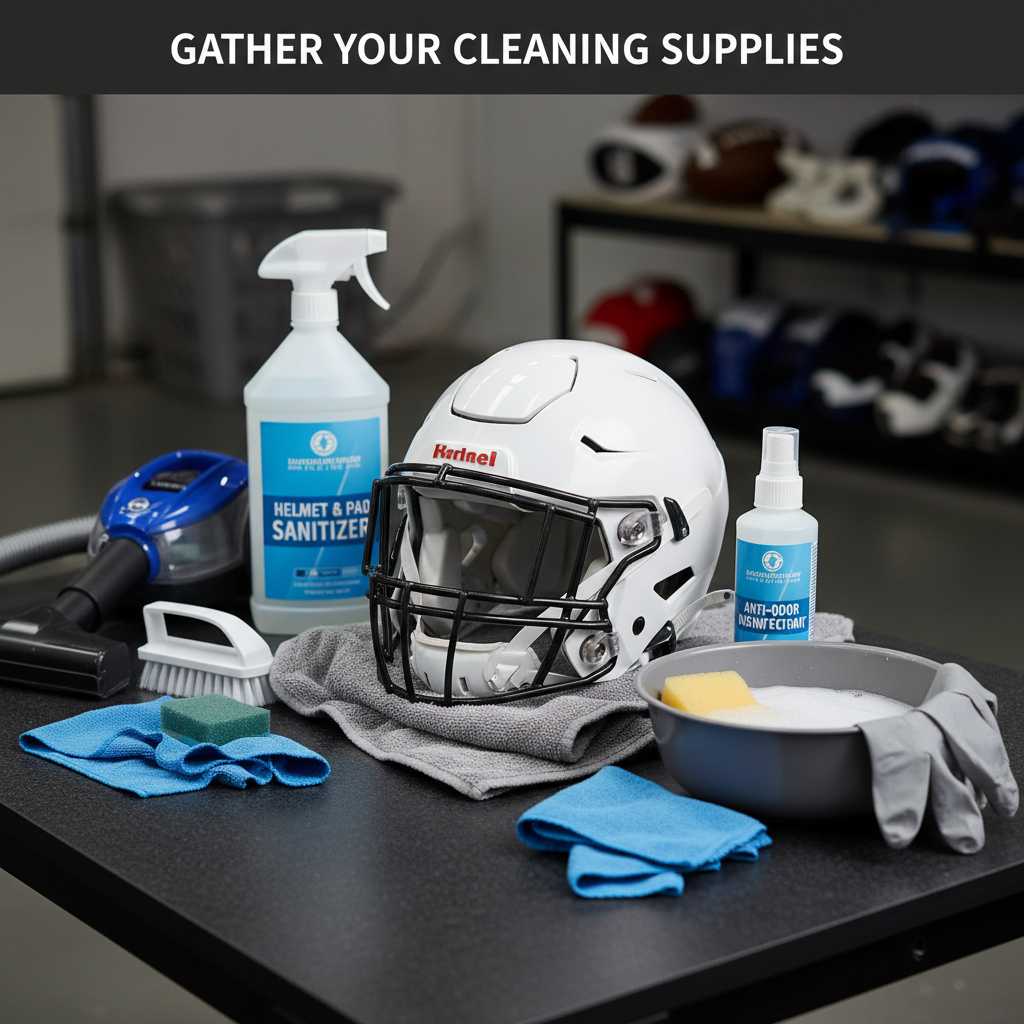 Gather Your Cleaning Supplies - how to clean the inside of a football helmet