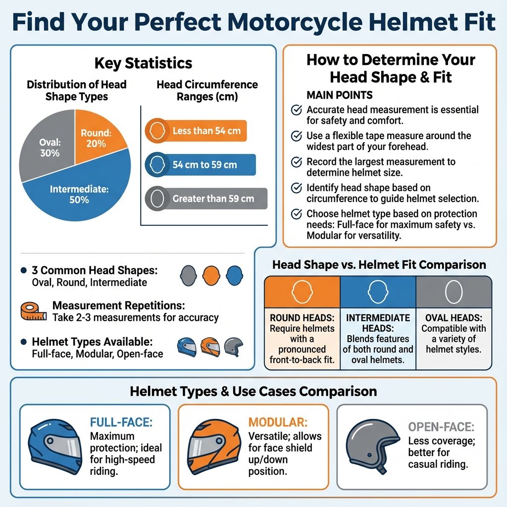 how to determine head shape for motorcycle helmet - Data Infographic and Statistics