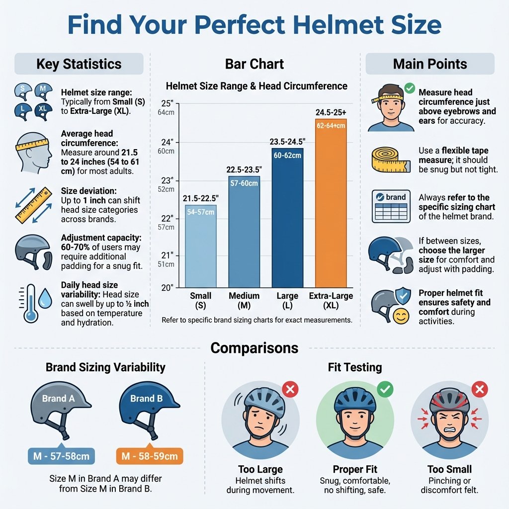 Infographic: Measuring Your Head Correctly how to know helmet size - Data Infographic and Statistics