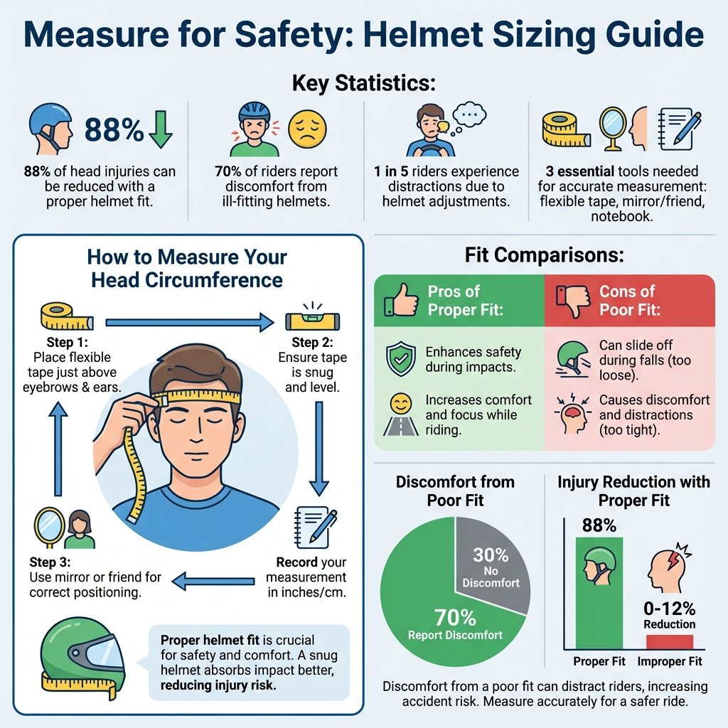 how to measure head for a helmet - Data Infographic and Statistics