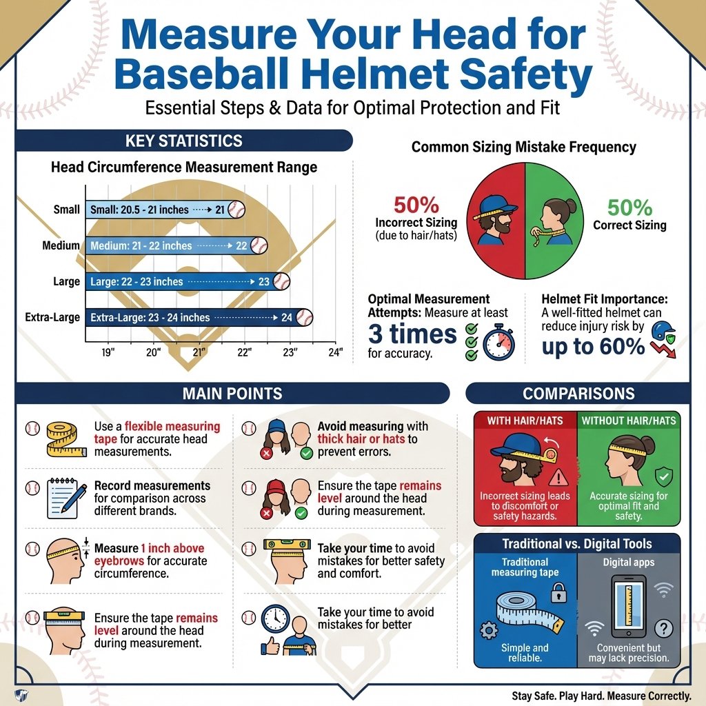 how to measure head for baseball helmet - Data Infographic and Statistics