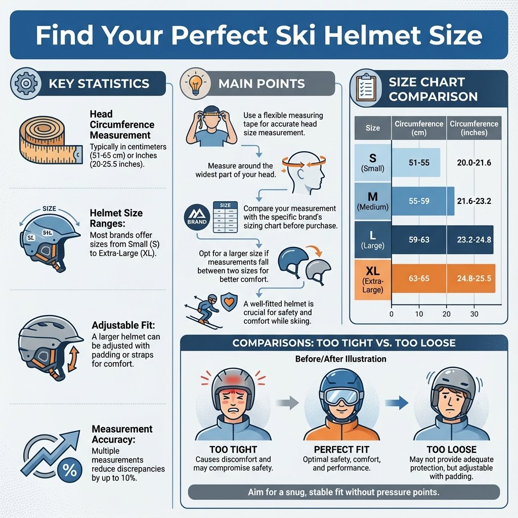 how to measure ski helmet size - Data Infographic and Statistics