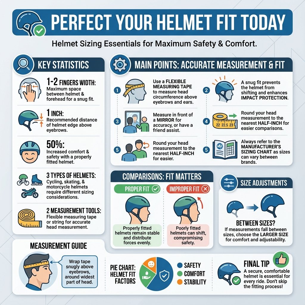 how to measure your head size for a helmet - Data Infographic and Statistics