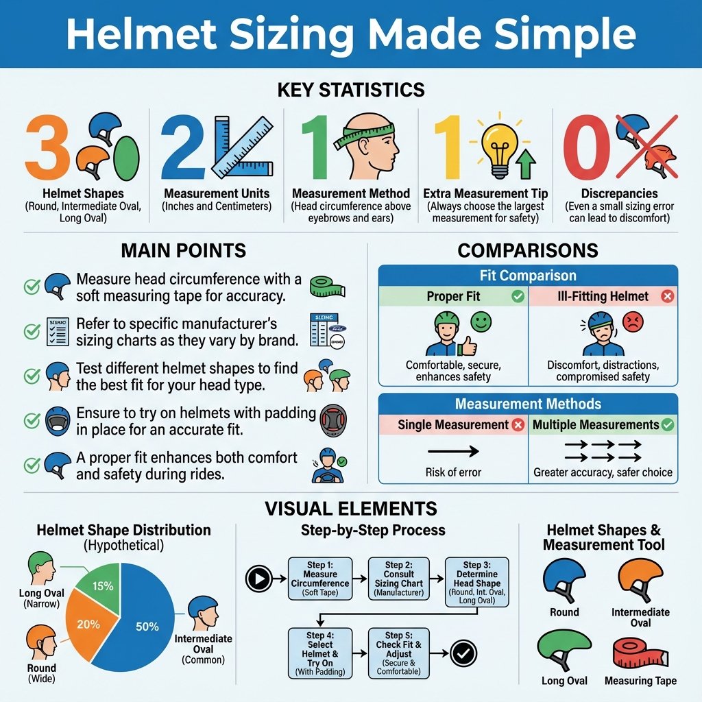 how to size your head for a motorcycle helmet - Data Infographic and Statistics