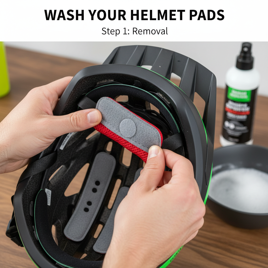 Removing the Helmet Pads - how to wash helmet pads