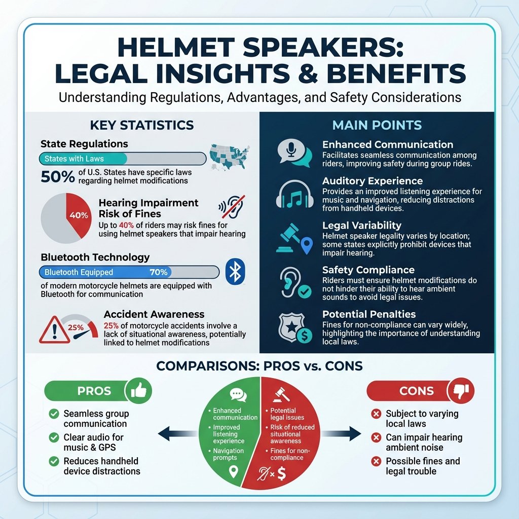 Infographic: Benefits of Using Helmet Speakers is it illegal to have speakers in your motorcycle helmet - Data Infographic and Statistics