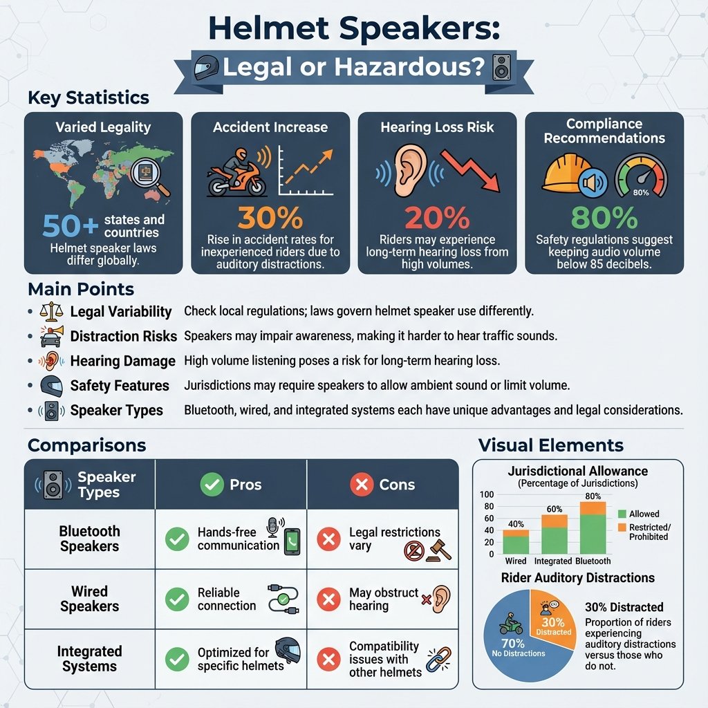 is it illegal to have speakers in your helmet - Data Infographic and Statistics