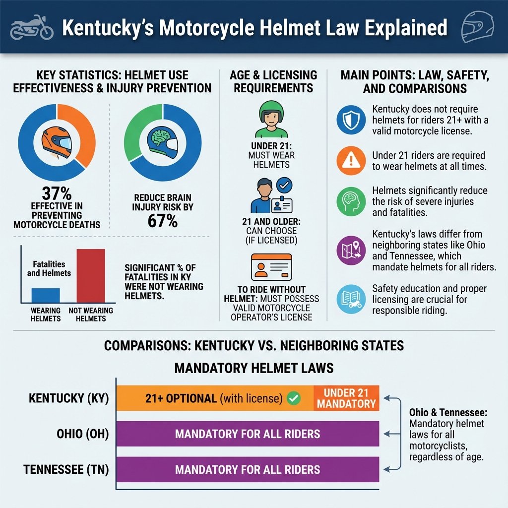 is kentucky a helmet state - Data Infographic and Statistics