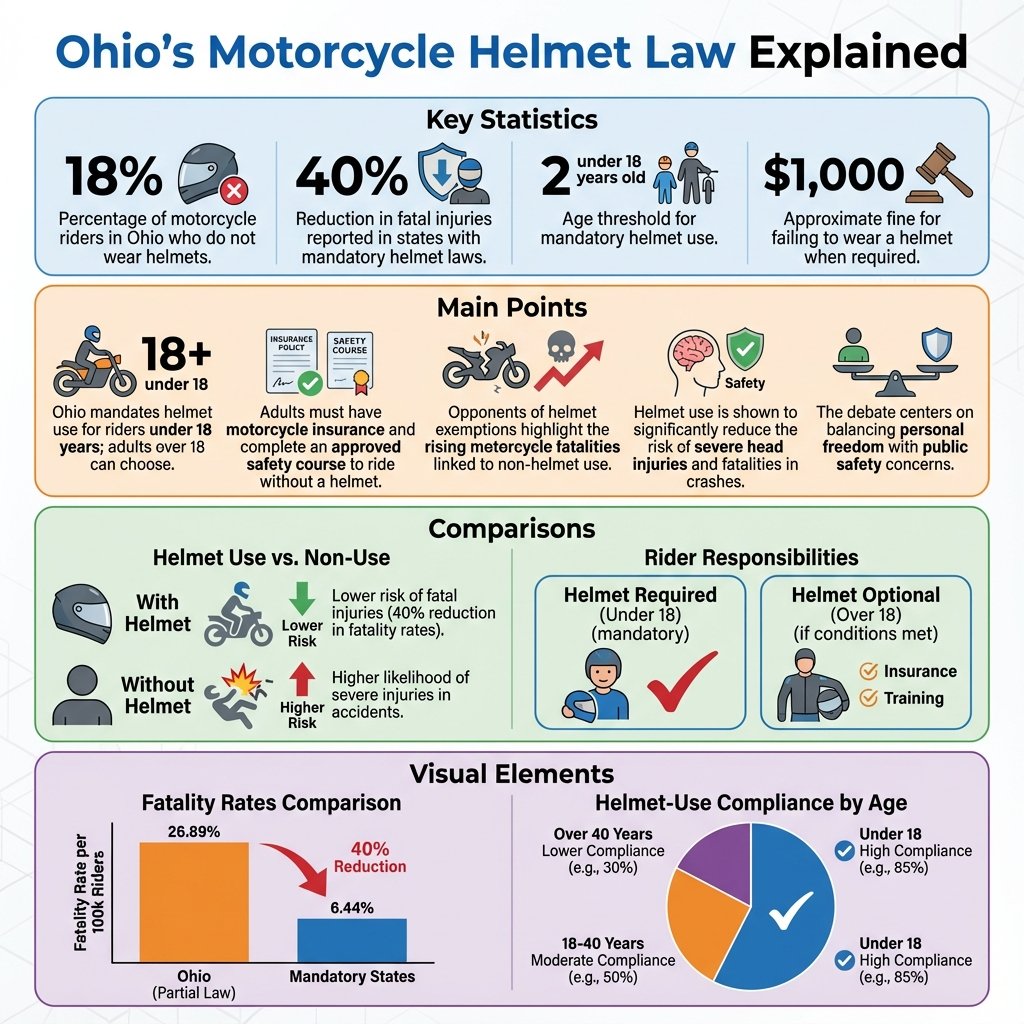 is ohio a helmet state - Data Infographic and Statistics