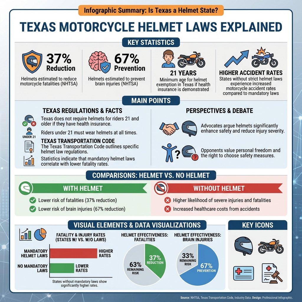 is texas a helmet state - Data Infographic and Statistics
