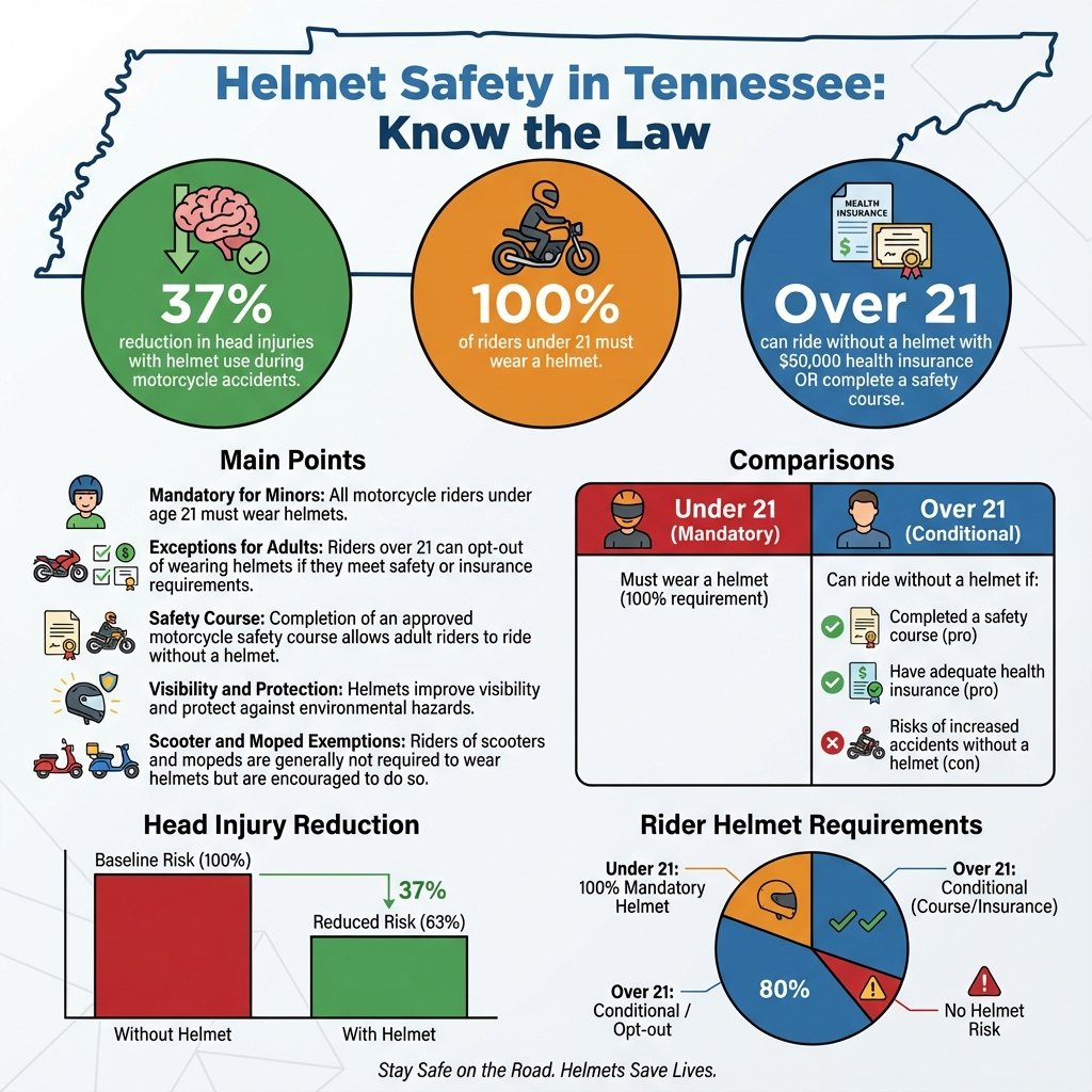 is there a helmet law in tennessee - Data Infographic and Statistics