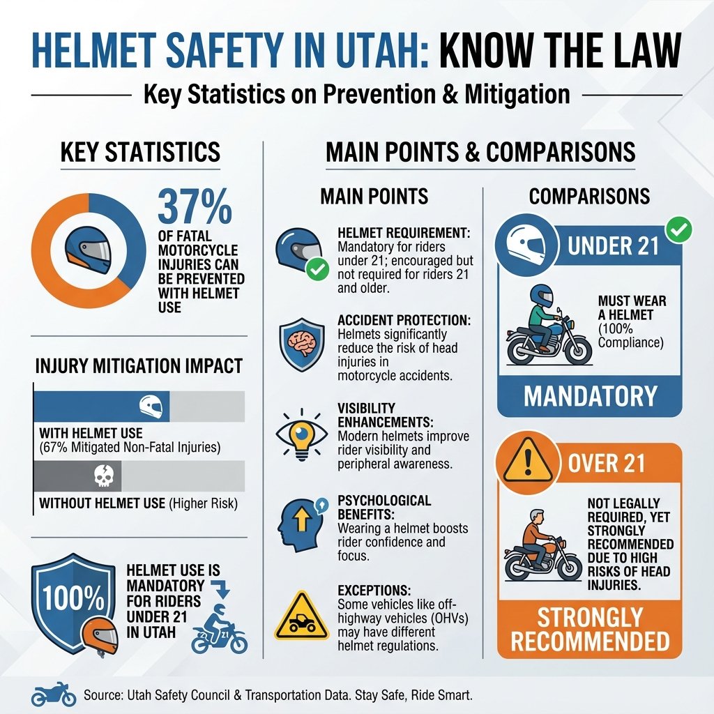 is there a helmet law in utah - Data Infographic and Statistics