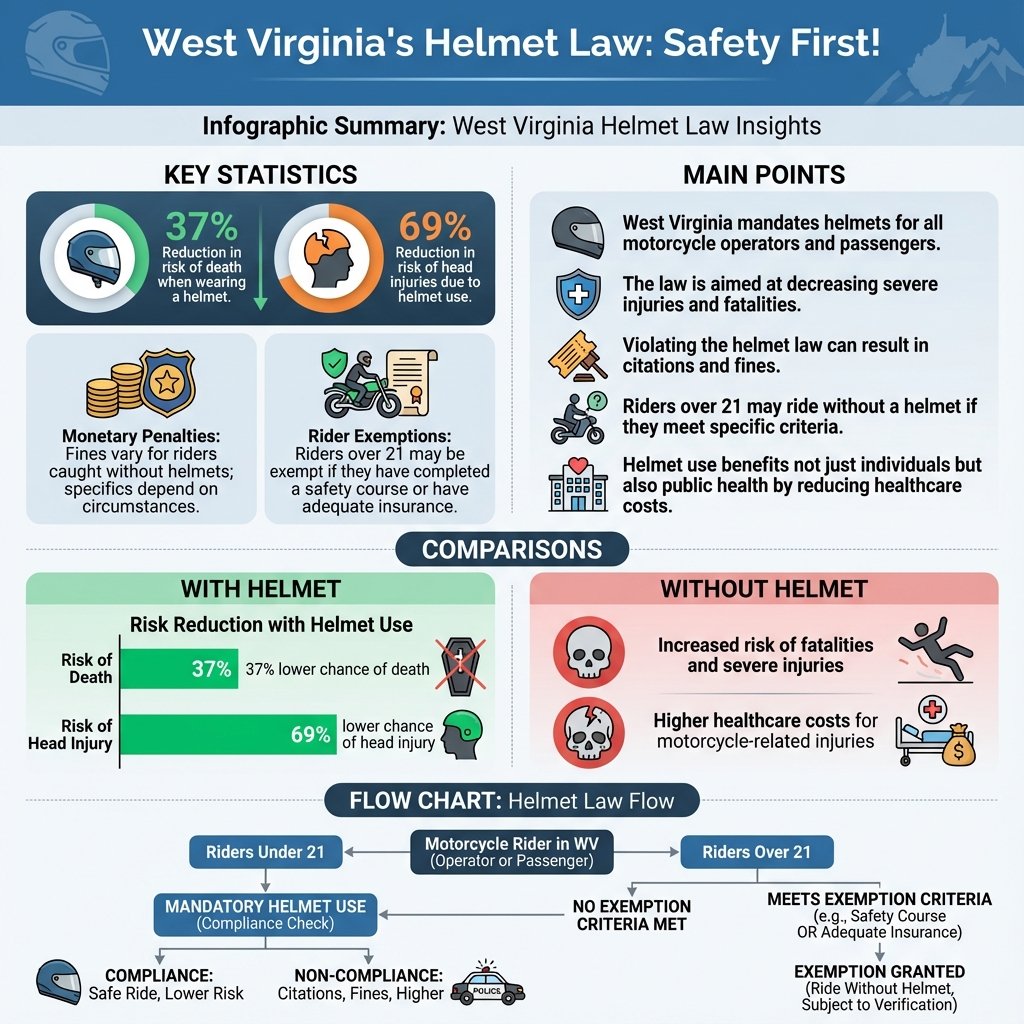 is west virginia a helmet state - Data Infographic and Statistics