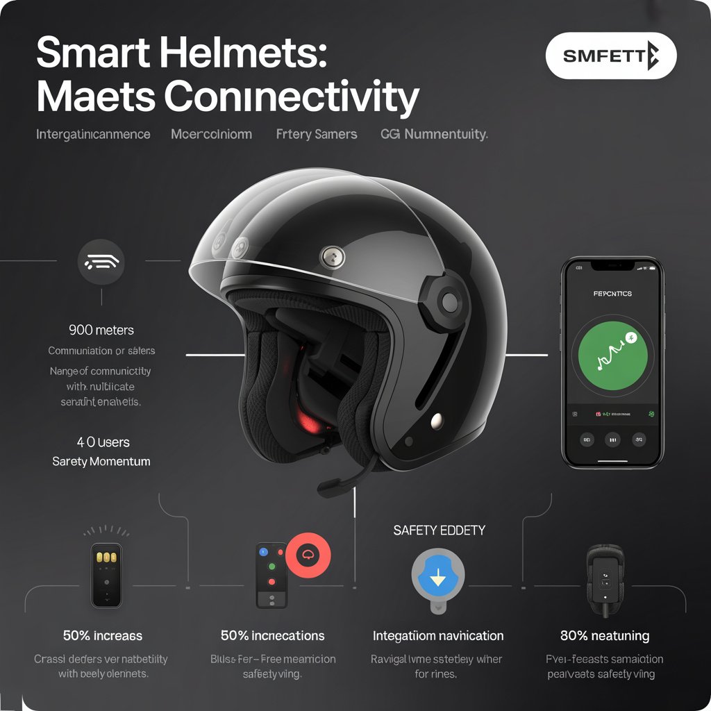 Smart Helmets with Built-In Bluetooth - Data Infographic and Statistics