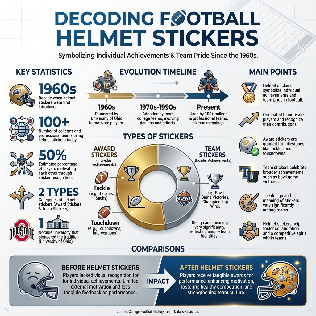 what does stickers on football helmets mean - Data Infographic and Statistics