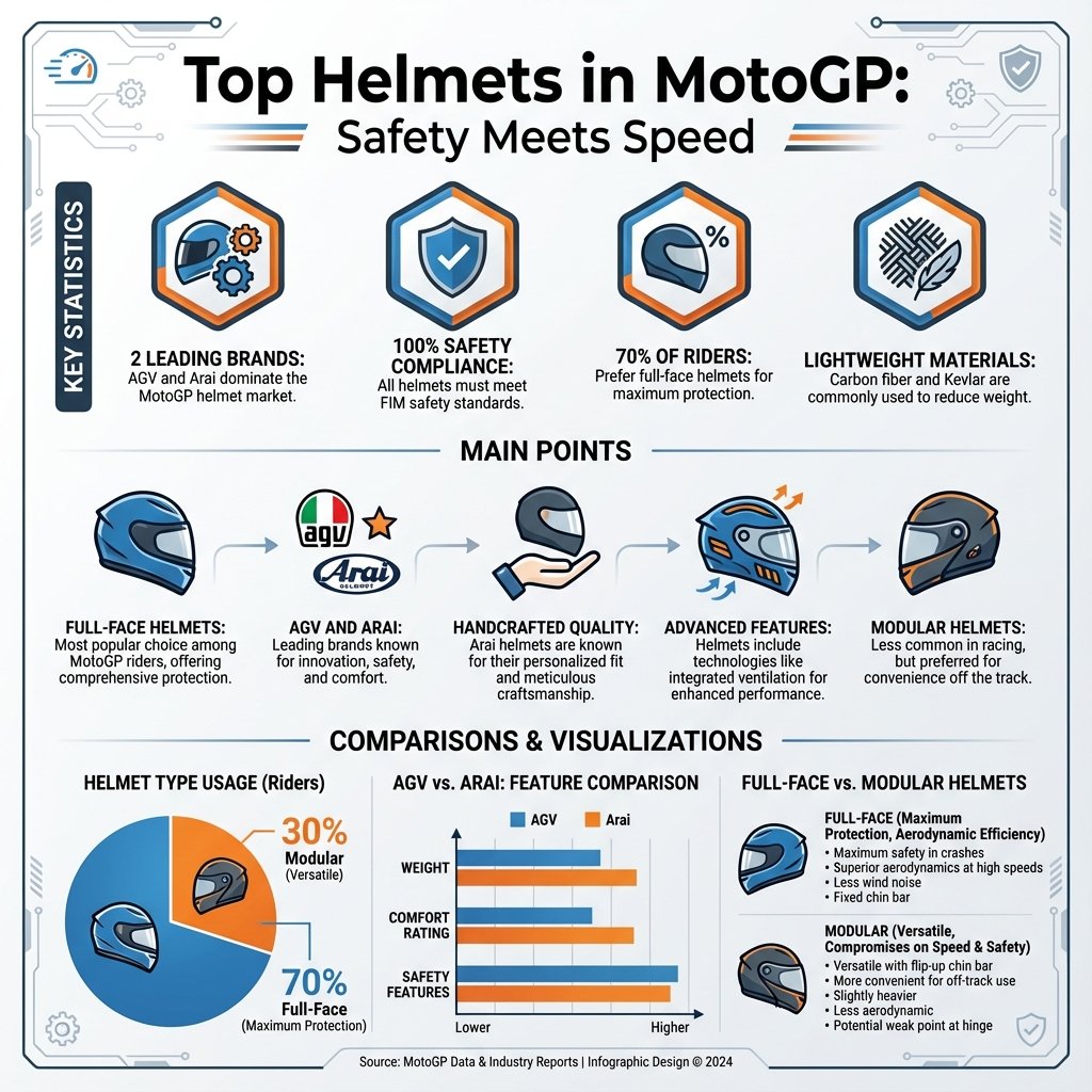what helmets do motogp riders wear - Data Infographic and Statistics
