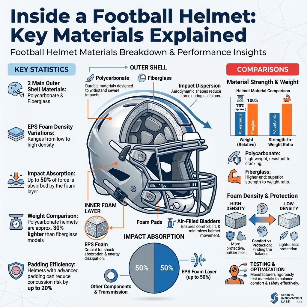 what is a football helmet made of - Data Infographic and Statistics