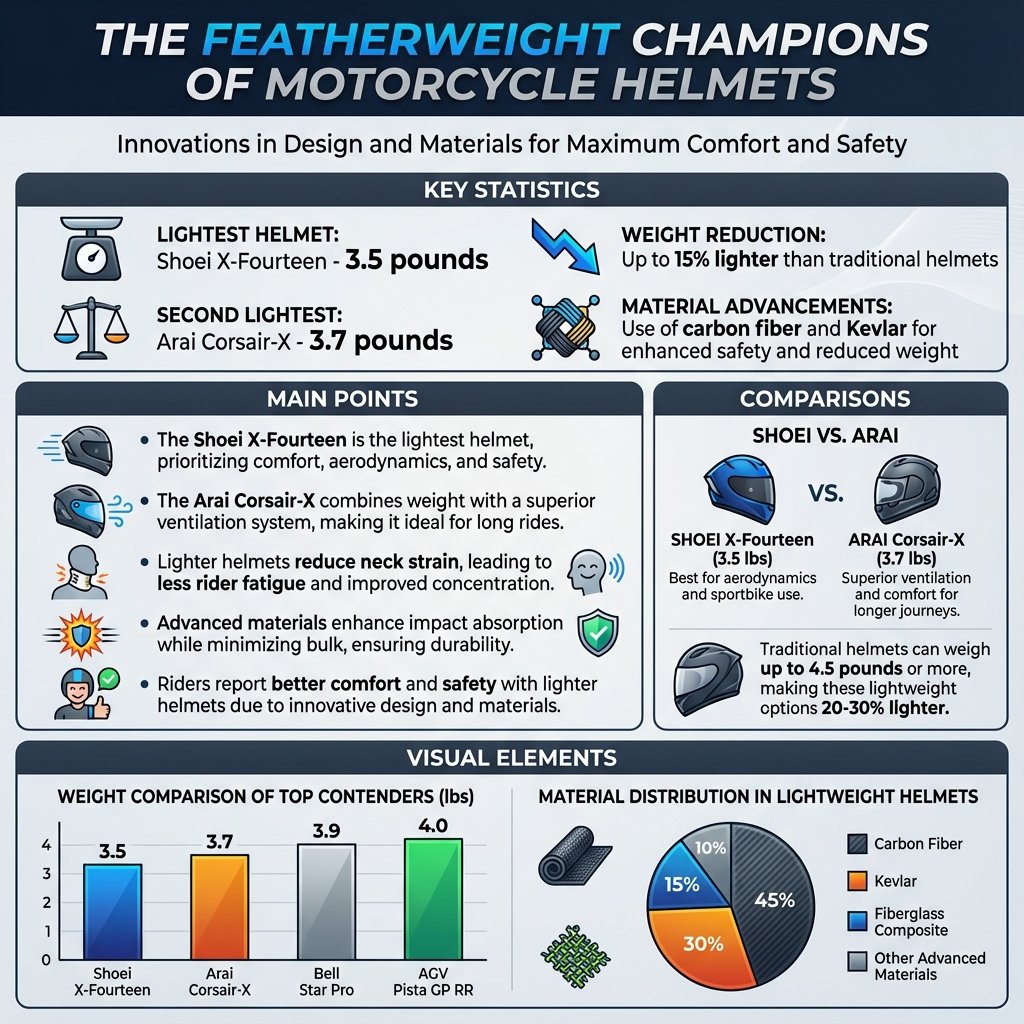 what is the lightest motorcycle helmet - Data Infographic and Statistics