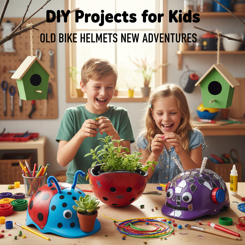DIY Projects for Kids - what to do with old bicycle helmets