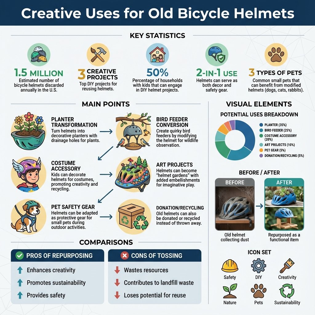 what to do with old bicycle helmets - Data Infographic and Statistics
