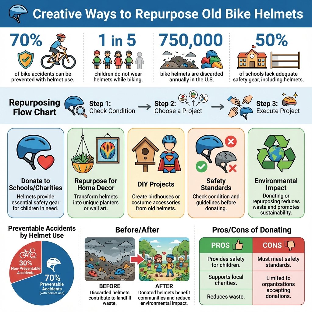 what to do with old bike helmets - Data Infographic and Statistics