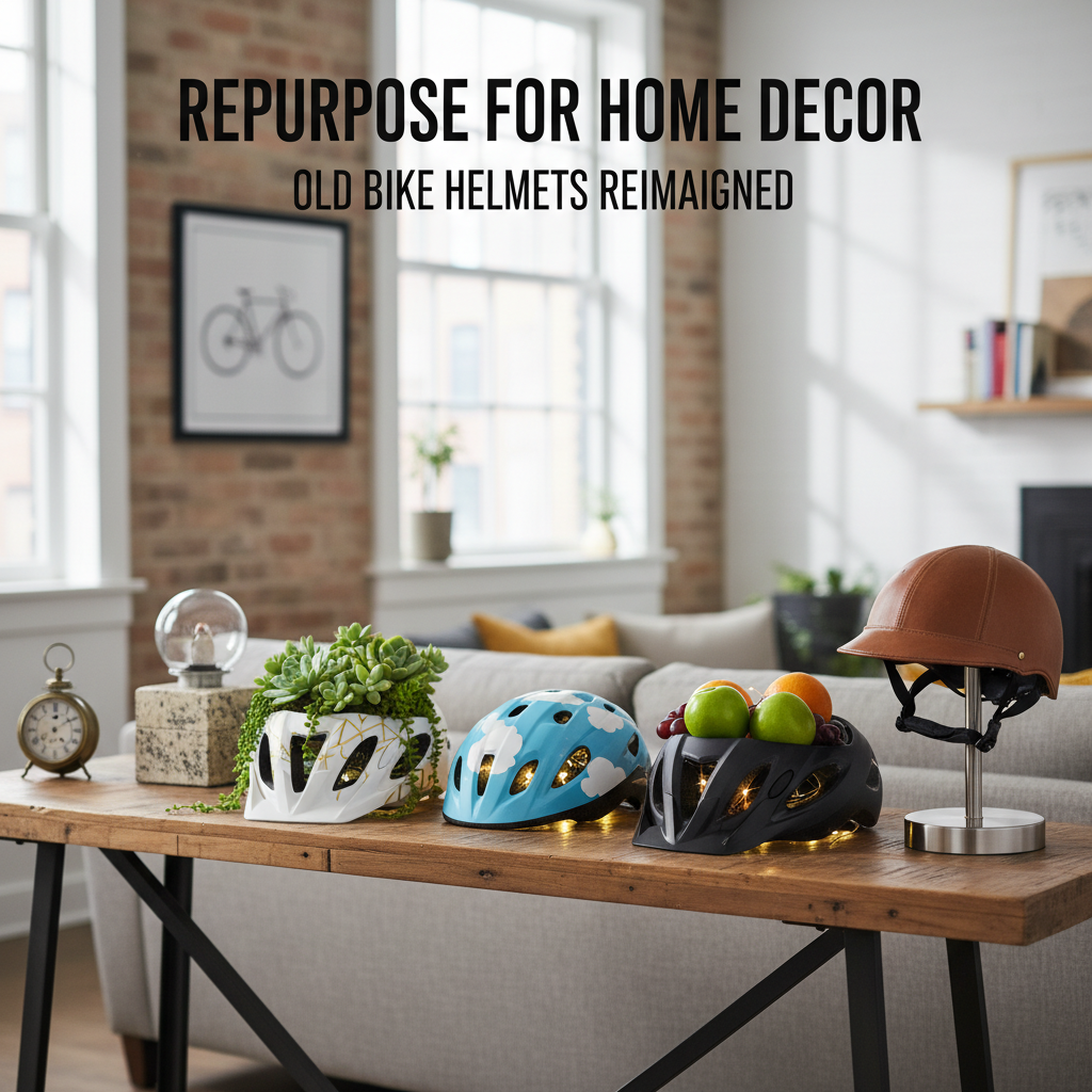 Repurpose for Home Decor - what to do with old bike helmets