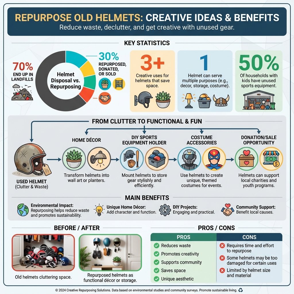 what to do with old helmets - Data Infographic and Statistics