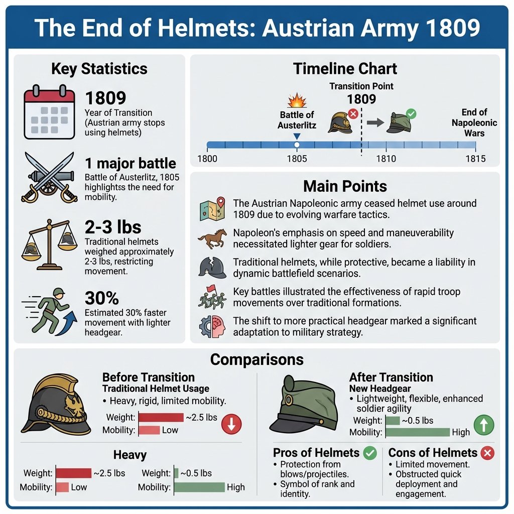 when did the austrian napoleonic army stop using helmets - Data Infographic and Statistics