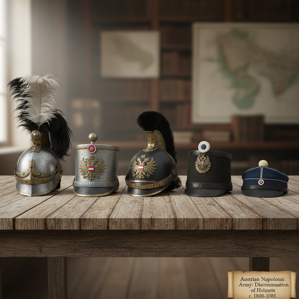 The Evolution of Military Headgear - when did the austrian napoleonic army stop using helmets