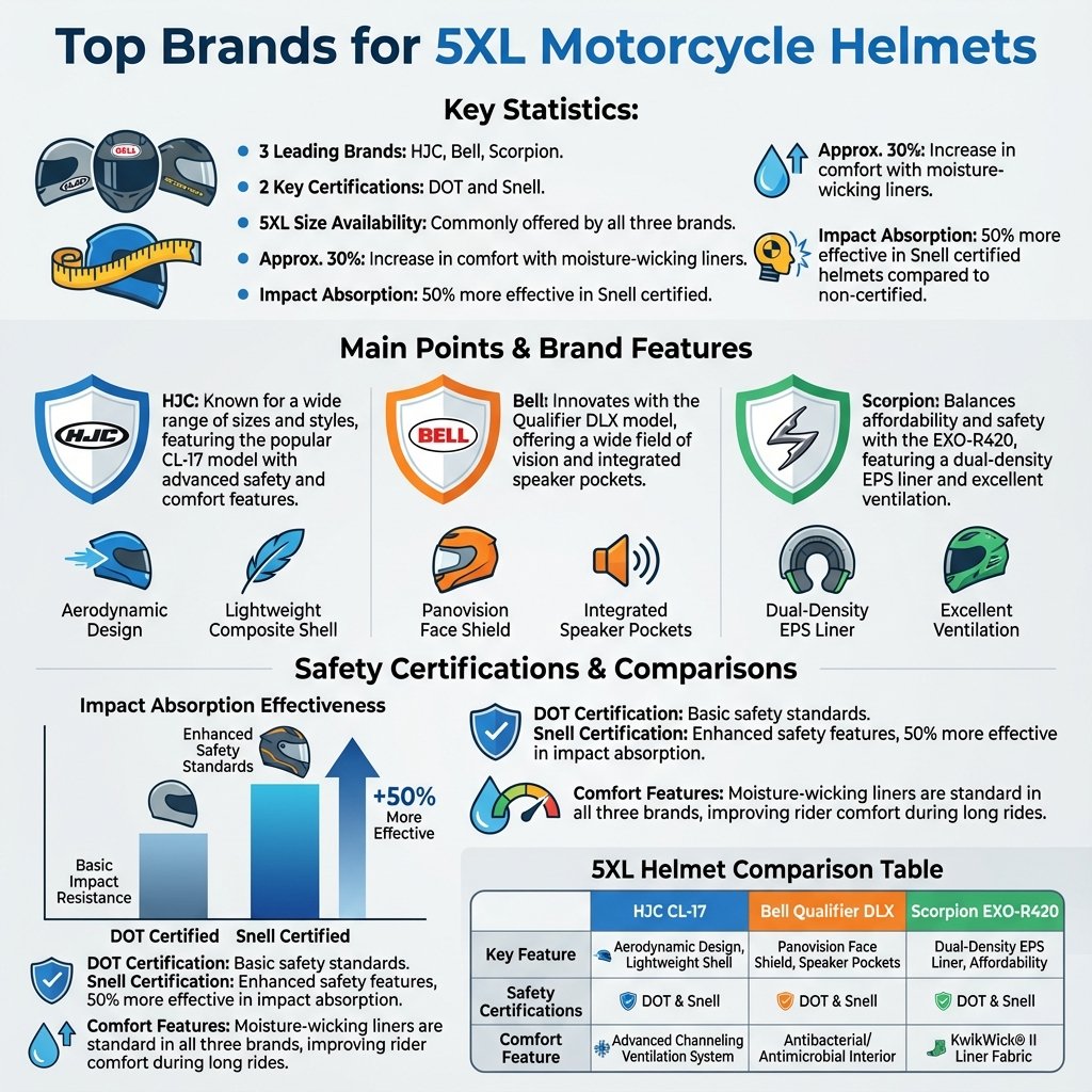 who makes a 5xl motorcycle helmet - Data Infographic and Statistics