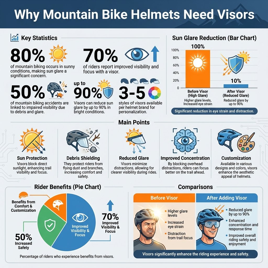 Infographic: Enhancing Visibility and Focus why do mountain bike helmets have visors - Data Infographic and Statistics