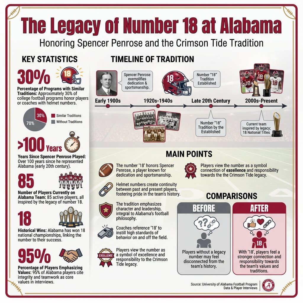 Infographic: The Tradition of Helmet Numbers why does alabama have 18 on their helmets - Data Infographic and Statistics